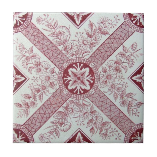 Azulejo De Cerámica Antigüedad Transferware de la reproducción VT0040 (Frente)