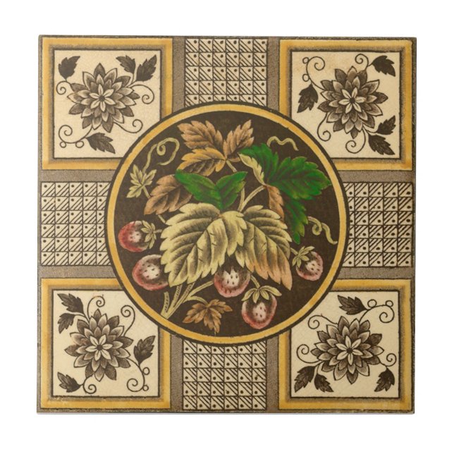 Azulejo De Cerámica Antigüedad Transferware de la reproducción VT0052 (Frente)