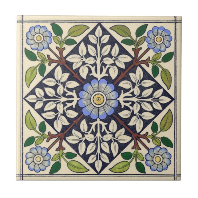 Azulejo De Cerámica Antigüedad Transferware de la reproducción VT0054 (Frente)