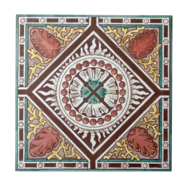 Azulejo De Cerámica Antigüedad Transferware de la reproducción VT0057 (Frente)