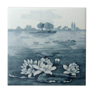Azulejo De Cerámica Antigüedad Transferware de la reproducción VT006