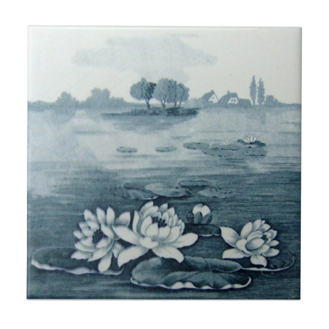 Azulejo De Cerámica Antigüedad Transferware de la reproducción VT0068 (Frente)