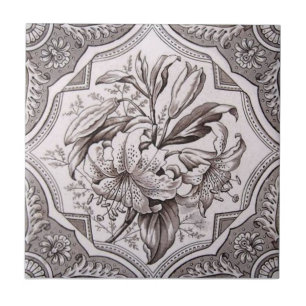 Azulejo De Cerámica Antigüedad Transferware de la reproducción VT007