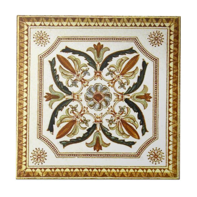 Azulejo De Cerámica Antigüedad Transferware de la reproducción VT0071 (Frente)