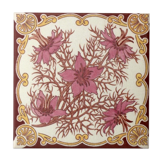 Azulejo De Cerámica Antigüedad Transferware de la reproducción VT0072 (Frente)