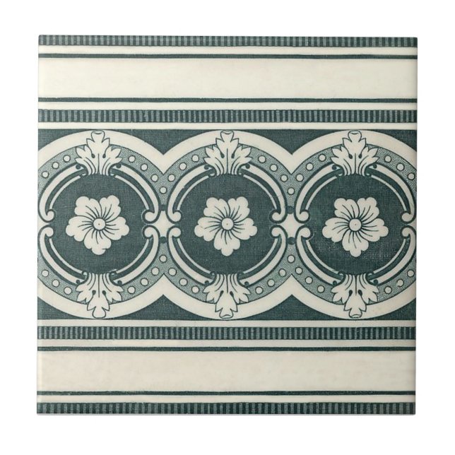 Azulejo De Cerámica Antigüedad Transferware de la reproducción VT0077 (Frente)