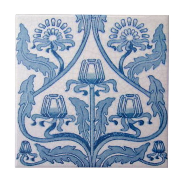 Azulejo De Cerámica Antigüedad Transferware de la reproducción VT0087 (Frente)