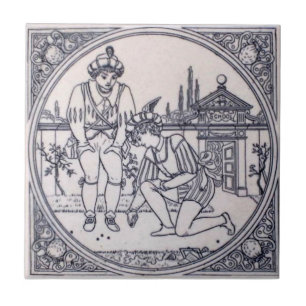 Azulejo De Cerámica Antigüedad Transferware de la reproducción VT009