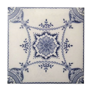 Azulejo De Cerámica Antigüedad Transferware de la reproducción VT009