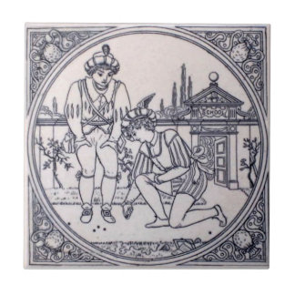 Azulejo De Cerámica Antigüedad Transferware de la reproducción VT0092
