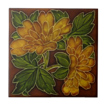 Antiguos colores otoñales Floral Majólica Tile Rep