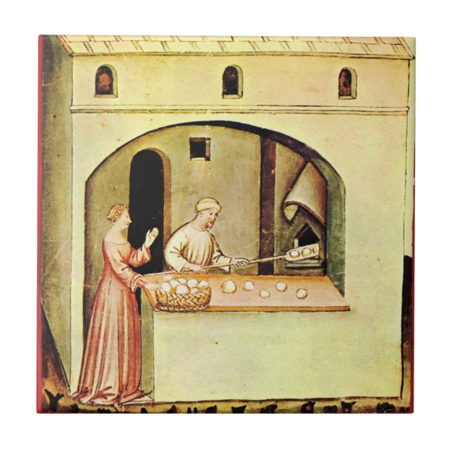 AZULEJO DE CERÁMICA ANTIQUE OVEN BAKER ,BAKERY BREAD TIENDA (Frente)