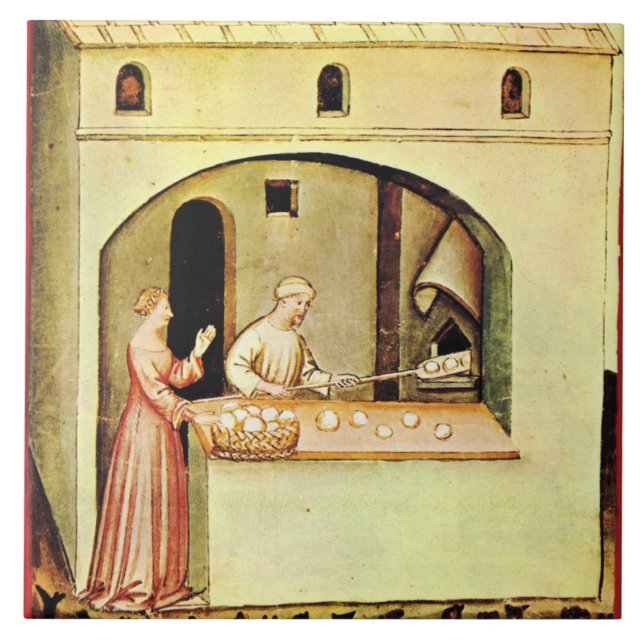 AZULEJO DE CERÁMICA ANTIQUE OVEN BAKER ,BAKERY BREAD TIENDA (Frente)