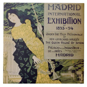 Azulejo De Cerámica Anuncio para el 'International Exhibi de Madrid