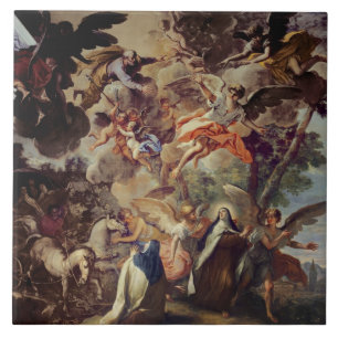 Azulejo De Cerámica Aparición de San José a St Theresa