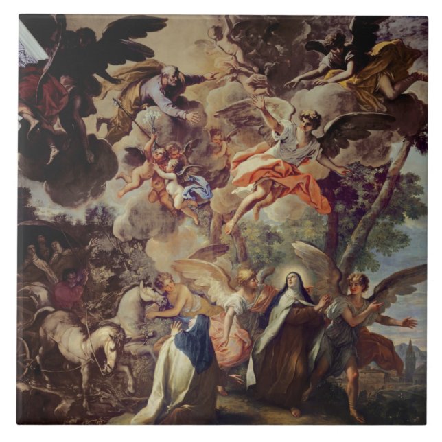 Azulejo De Cerámica Aparición de San José a St Theresa (Frente)