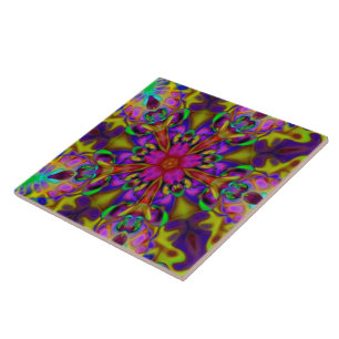 Azulejo De Cerámica Apófisis Kaleidoscope Arte Fractal - II