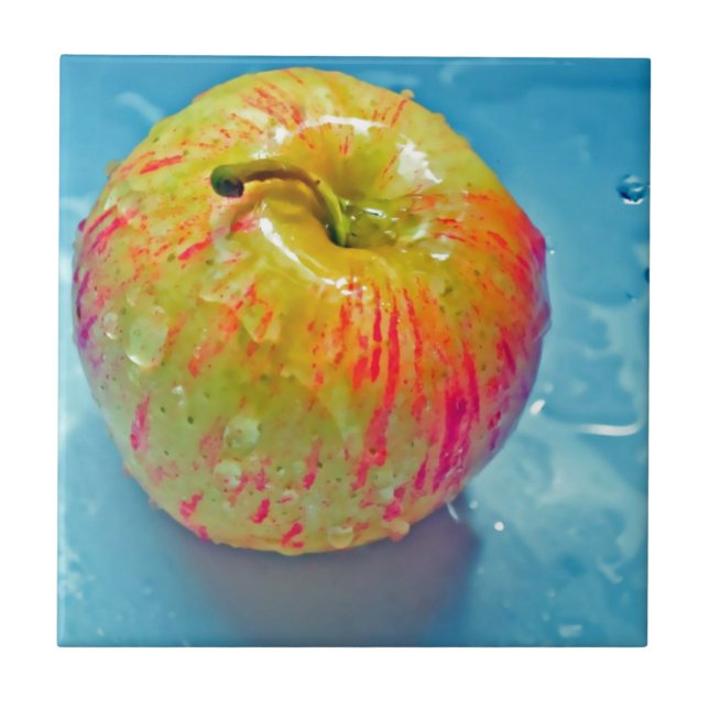 Azulejo De Cerámica Apple que brilla intensamente (Frente)
