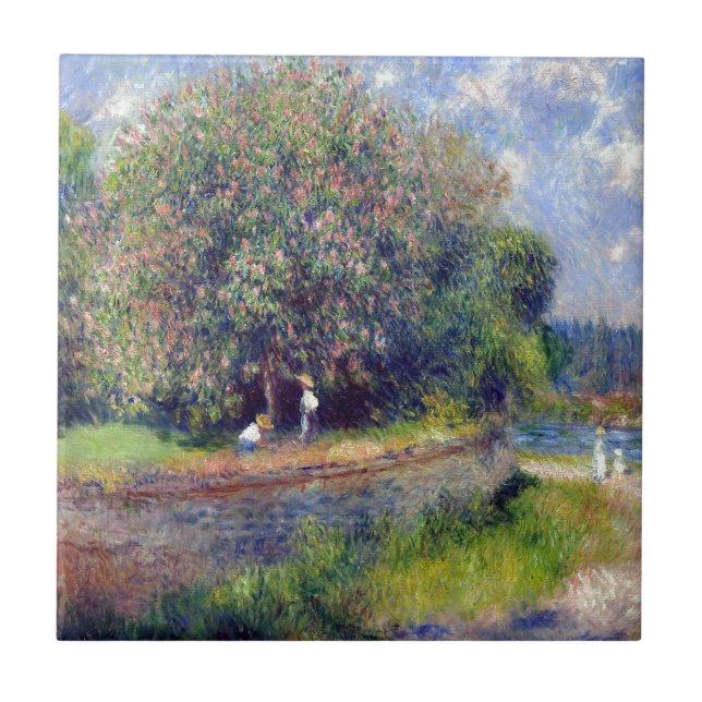 Azulejo De Cerámica Árbol de castaña de Pierre-Auguste Renoir (Frente)