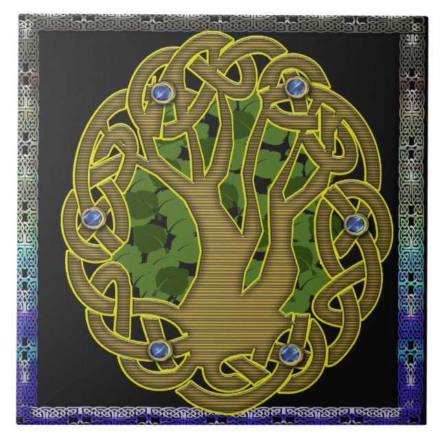 Azulejo De Cerámica árbol de la vida (Frente)
