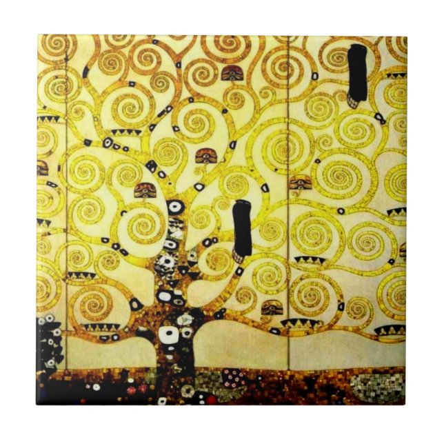 Azulejo De Cerámica Árbol de la vida de Gustavo Klimt (Frente)