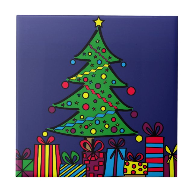 Azulejo De Cerámica árbol de Navidad (Frente)