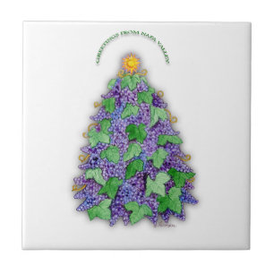 Azulejo De Cerámica Árbol de navidad de las uvas de Napa Valley