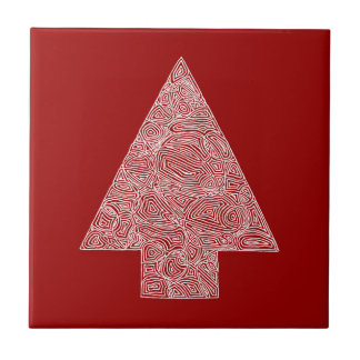 Azulejo De Cerámica Árbol rojo