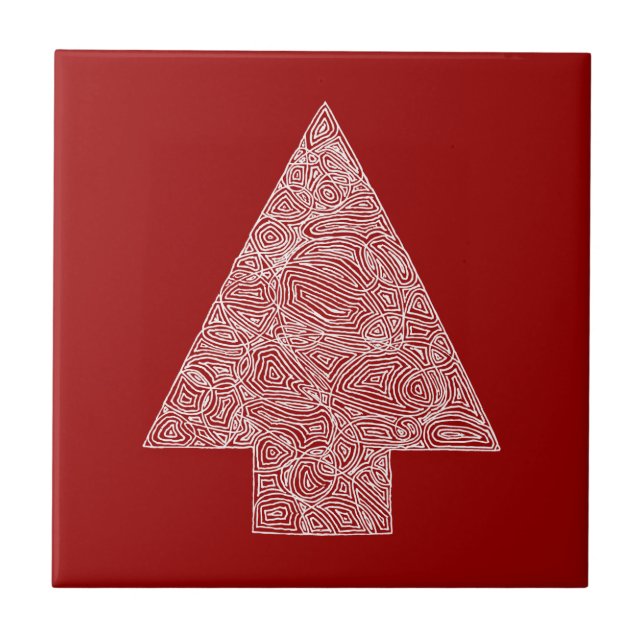 Azulejo De Cerámica Árbol rojo (Frente)