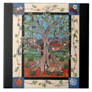 Azulejo De Cerámica "Árbol suroeste de la vida" Cuatro estaciones, Tr