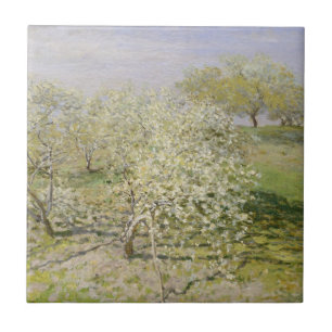 Azulejo De Cerámica Árboles frutales de la primavera de Claude Monet