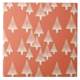 Azulejo De Cerámica Árboles modernos de Navidad metálicos - cobre y óx