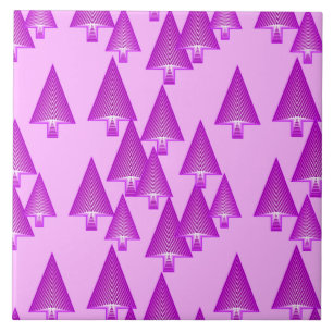 Azulejo De Cerámica Árboles modernos metálicos de Navidad - violeta