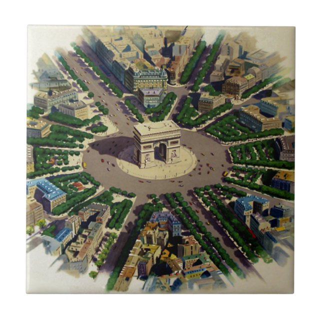 Azulejo De Cerámica Arco de Triomphe París (Frente)