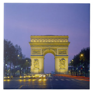 Azulejo De Cerámica Arco de Triunfo, París, Francia,