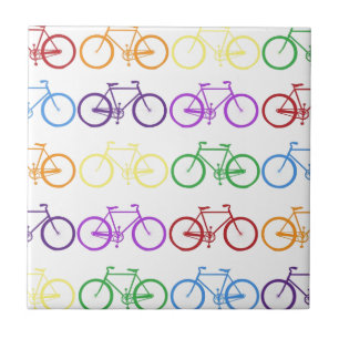 Azulejo De Cerámica Arco iris que monta en bicicleta al diseñador con