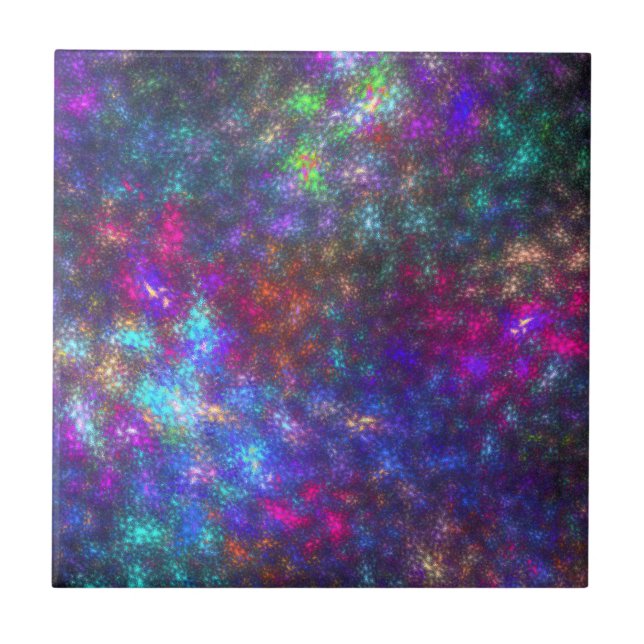 Azulejo De Cerámica Arcoiris fractal (Frente)