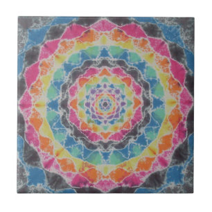Azulejo De Cerámica Arcoiris Mandala Tie Dye PhatDyes