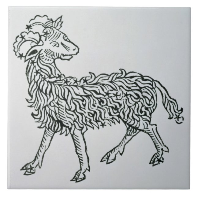Azulejo De Cerámica Aries (el espolón) un ilustracion del 'Poeticon (Frente)