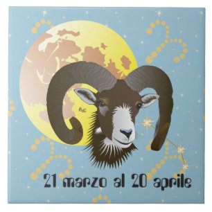 Azulejo De Cerámica Ariete 21 al marzo 20 Tiles Aprile