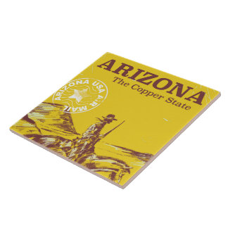 Azulejo De Cerámica Arizona, la poster de viajes de cosecha de cobre