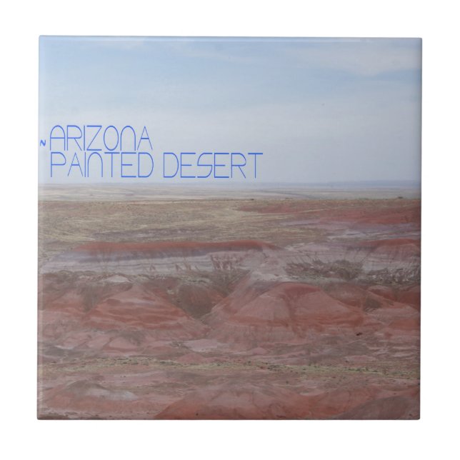 Azulejo De Cerámica Arizona pintó el desierto (Frente)