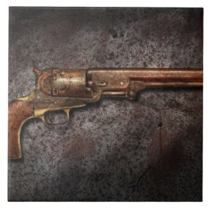 Azulejo De Cerámica Arma - Modelo 1851 - 36 Revólver de calibre