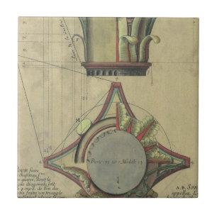 Azulejo De Cerámica Arquitectura antigua, corona de capital decorativa