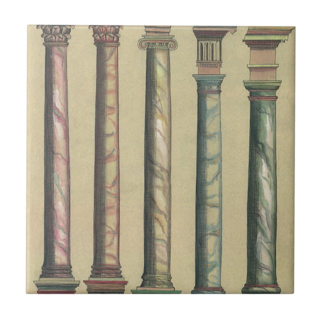 Azulejo De Cerámica Arquitectura de época, los 5 pedidos arquitectónic (Frente)