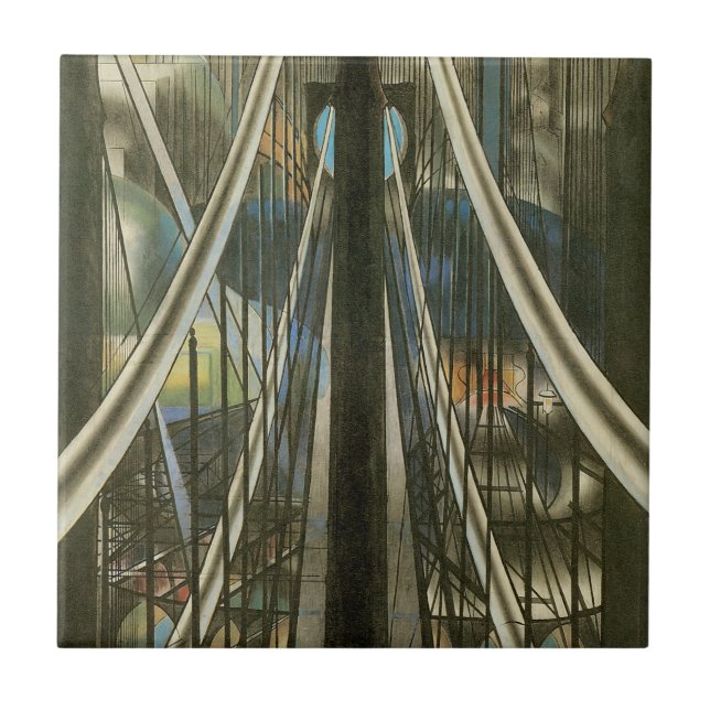 Azulejo De Cerámica Arquitectura de Nueva York, puente de Brooklyn (Frente)