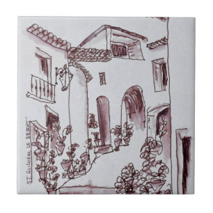 Azulejo De Cerámica Arquitectura Saint-Guilhem-Le-Desert, Francia