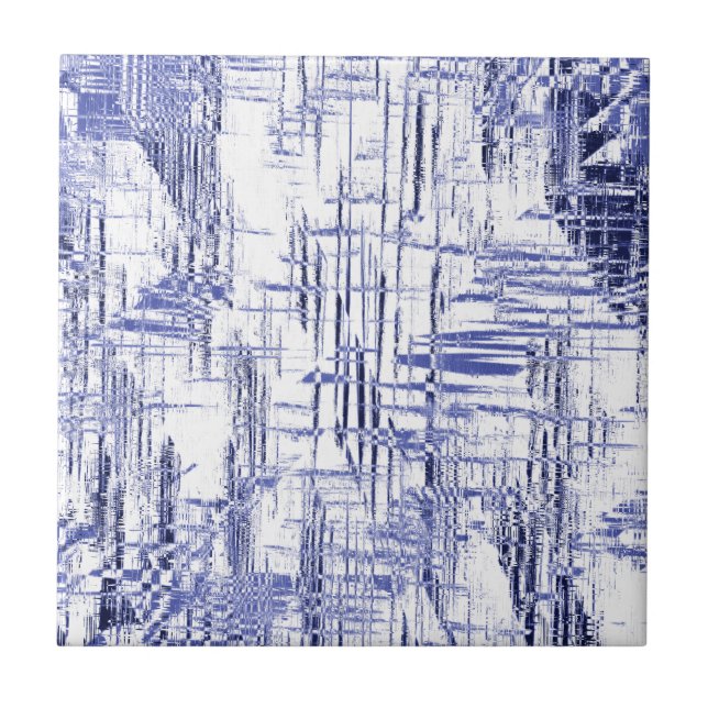 Azulejo De Cerámica Art Decó Azul (Frente)