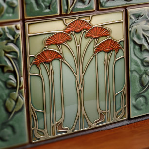 Azulejo de cerámica Art Nouveau Harvest Crescendo