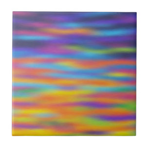 Azulejo De Cerámica Arte abstracto del cielo del atardecer del desiert